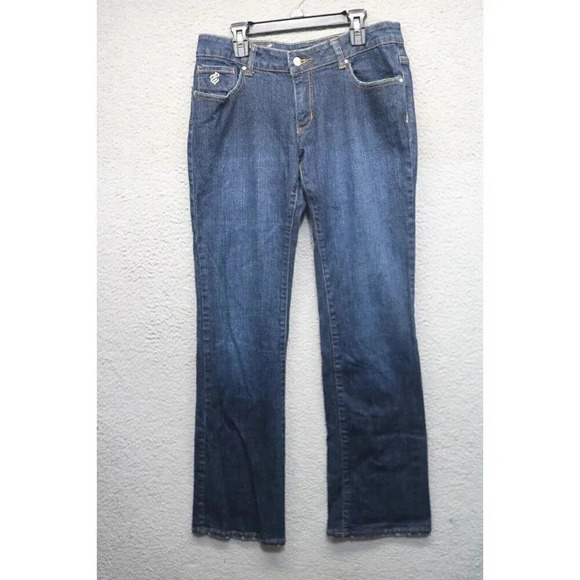 RocaWear Women's Blue Jeans-Size 7-Embellished-Bootcut-Dark Wash - Picture 1 of 9